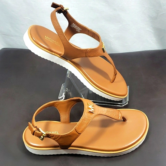 MICHAEL Michael Kors Women's "Brady Thong" T-Strap Sandals, Luggage, Size 6.5 - Picture 6 of 9